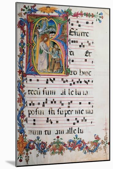 Choral part of the Mass, illuminated manuscript, 15th c. Osservanza Basilica, Siena, Italy-null-Mounted Art Print