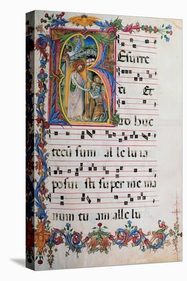 Choral part of the Mass, illuminated manuscript, 15th c. Osservanza Basilica, Siena, Italy-null-Stretched Canvas