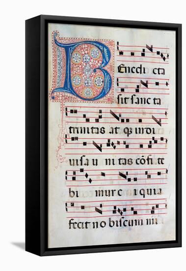 Choral part of the Mass, illuminated manuscript, 15th c. Osservanza Basilica, Siena, Italy-null-Framed Stretched Canvas