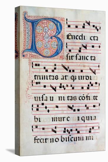 Choral part of the Mass, illuminated manuscript, 15th c. Osservanza Basilica, Siena, Italy-null-Stretched Canvas