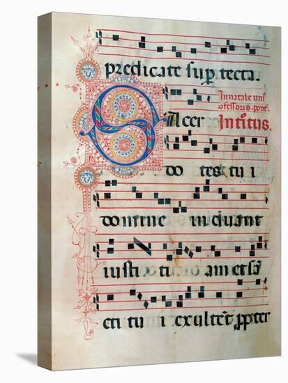 Choral part of the Mass, illuminated manuscript, 15th c. Osservanza Basilica, Siena, Italy-null-Stretched Canvas