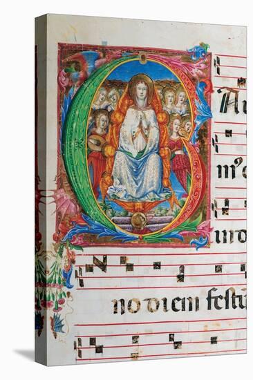 Choral part of the Mass, illuminated manuscript, 15th c. Osservanza Basilica, Siena, Italy-null-Stretched Canvas