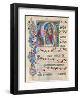 Choral response for religious services, illuminated manuscript, 14th c. Osservanza Basilica, Siena-null-Framed Art Print