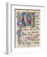 Choral response for religious services, illuminated manuscript, 14th c. Osservanza Basilica, Siena-null-Framed Art Print