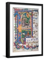 Choral response for religious services, illuminated manuscript, 14th c. Osservanza Basilica, Siena-null-Framed Art Print