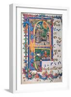 Choral response for religious services, illuminated manuscript, 14th c. Osservanza Basilica, Siena-null-Framed Art Print