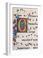 Choral response for religious services, illuminated manuscript, 14th c. Osservanza Basilica, Siena-null-Framed Art Print