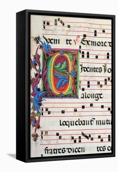 Choral response for religious services, illuminated manuscript, 14th c. Osservanza Basilica, Siena-null-Framed Stretched Canvas