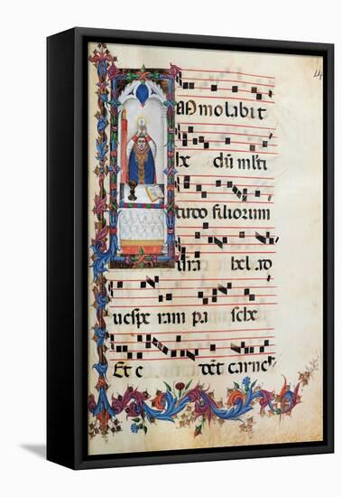Choral response for religious services, illuminated manuscript, 14th c. Osservanza Basilica, Siena-null-Framed Stretched Canvas