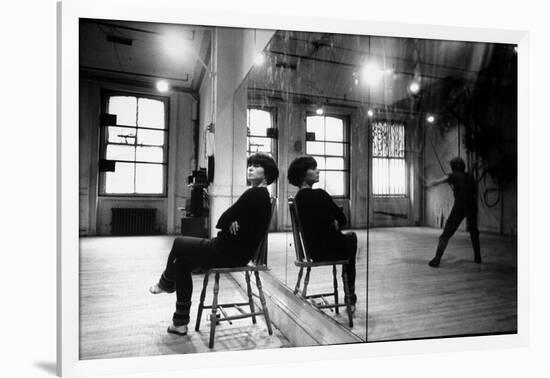 Choreographer Twyla Tharp Observing a Dancer Rehearse. Both Reflected in Mirror-Gjon Mili-Framed Photographic Print
