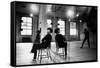 Choreographer Twyla Tharp Observing a Dancer Rehearse. Both Reflected in Mirror-Gjon Mili-Framed Stretched Canvas