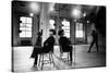 Choreographer Twyla Tharp Observing a Dancer Rehearse. Both Reflected in Mirror-Gjon Mili-Stretched Canvas