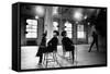 Choreographer Twyla Tharp Observing a Dancer Rehearse. Both Reflected in Mirror-Gjon Mili-Framed Stretched Canvas