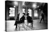 Choreographer Twyla Tharp Observing a Dancer Rehearse. Both Reflected in Mirror-Gjon Mili-Stretched Canvas