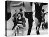 Choreographer Twyla Tharp Observing Rehearsal of American Ballet Theater Dancers-Gjon Mili-Stretched Canvas