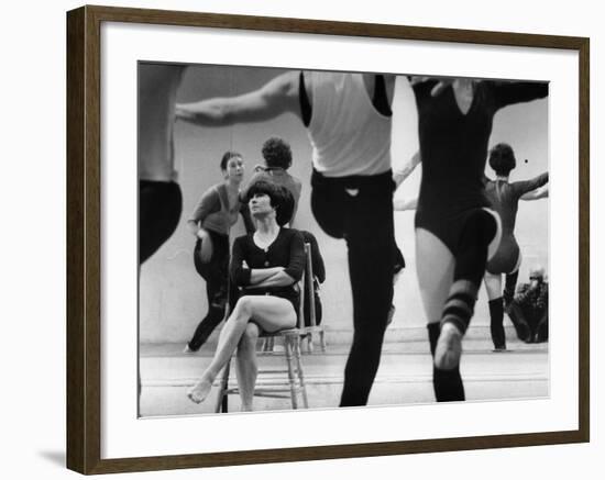 Choreographer Twyla Tharp Observing Rehearsal of American Ballet Theater Dancers-Gjon Mili-Framed Premium Photographic Print