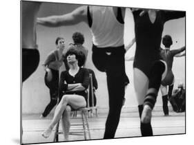 Choreographer Twyla Tharp Observing Rehearsal of American Ballet Theater Dancers-Gjon Mili-Mounted Premium Photographic Print