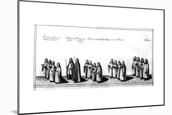Choristers at the Coronation Procession of James II-Francis Sandford-Mounted Giclee Print