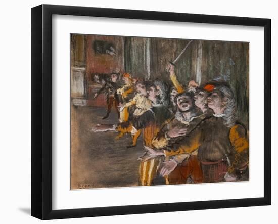 Chorists (also known as “The Exponents”). 1877. Pastel on monnotype.-Edgar Degas-Framed Giclee Print