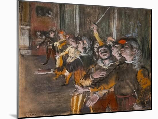 Chorists (also known as “The Exponents”). 1877. Pastel on monnotype.-Edgar Degas-Mounted Giclee Print
