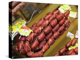 Chorizo, Red Paprika Sausage (Spain), Hanging up for Sale-Christopher Leggett-Stretched Canvas