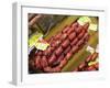 Chorizo, Red Paprika Sausage (Spain), Hanging up for Sale-Christopher Leggett-Framed Photographic Print