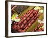 Chorizo, Red Paprika Sausage (Spain), Hanging up for Sale-Christopher Leggett-Framed Photographic Print