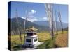 Chorten and Prayer Flags in the Punakha Valley Near Chimi Lhakhang Temple, Punakha, Bhutan, Himalay-Lee Frost-Stretched Canvas