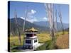 Chorten and Prayer Flags in the Punakha Valley Near Chimi Lhakhang Temple, Punakha, Bhutan, Himalay-Lee Frost-Stretched Canvas