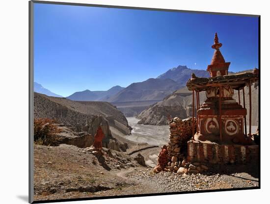 Chortens (Stupas) in Tangbe Village, Mustang, Nepal, Asia-null-Mounted Photographic Print