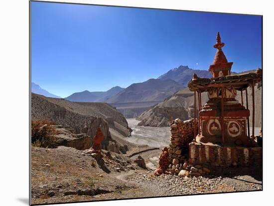 Chortens (Stupas) in Tangbe Village, Mustang, Nepal, Asia-null-Mounted Photographic Print