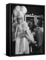 Chorus Girl Getting a Pedicure During Filming of the Movie "The Ziegfeld Follies"-John Florea-Framed Stretched Canvas