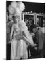 Chorus Girl Getting a Pedicure During Filming of the Movie "The Ziegfeld Follies"-John Florea-Mounted Photographic Print