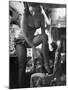 Chorus Girl Singer Linda Lombard, Backstage Getting Ready For Show-George Silk-Mounted Photographic Print