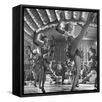 Chorus Girls Dancing During Show at Latin Quarter-George Silk-Framed Stretched Canvas