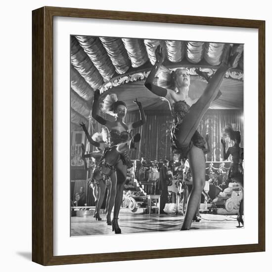 Chorus Girls Dancing During Show at Latin Quarter-George Silk-Framed Photographic Print