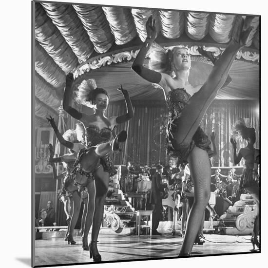 Chorus Girls Dancing During Show at Latin Quarter-George Silk-Mounted Photographic Print