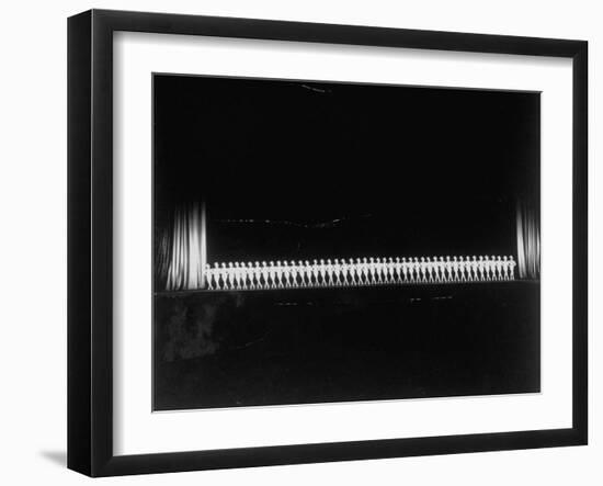 Chorus line of 46 Rockettes on Stage Radio City Music Hall, "A Well Articulated Centipede"-Alfred Eisenstaedt-Framed Photographic Print