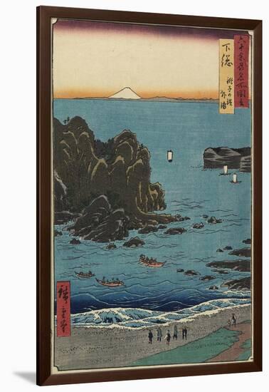 Choshi Beach at the Open Sea, Shimosa Province, August 1853-Utagawa Hiroshige-Framed Giclee Print