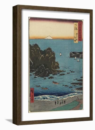 Choshi Beach at the Open Sea, Shimosa Province, August 1853-Utagawa Hiroshige-Framed Giclee Print