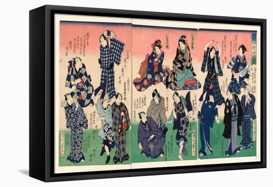 Chotto Hitokuchi Hauta No Ateburi-Toyohara Kunichika-Framed Stretched Canvas