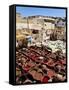 Chouwara Traditional Leather Tannery, Vats for Leather Hides and Skins, Fez, Morocco-Gavin Hellier-Framed Stretched Canvas