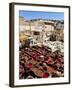 Chouwara Traditional Leather Tannery, Vats for Leather Hides and Skins, Fez, Morocco-Gavin Hellier-Framed Photographic Print