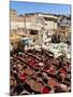Chouwara Traditional Leather Tannery, Vats for Leather Hides and Skins, Fez, Morocco-Gavin Hellier-Mounted Photographic Print