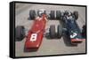 Chris Amon and Jackie Stewart at the British Grand Prix, Silverstone, Northamptonshire, 1967-null-Framed Stretched Canvas