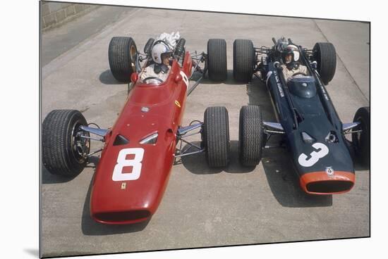 Chris Amon and Jackie Stewart at the British Grand Prix, Silverstone, Northamptonshire, 1967-null-Mounted Photographic Print