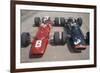 Chris Amon and Jackie Stewart at the British Grand Prix, Silverstone, Northamptonshire, 1967-null-Framed Photographic Print