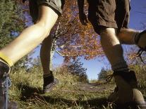 Couple Kissing on the Trail During a Hike, Woodstock, New York, USA-Chris Cole-Photographic Print