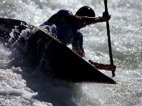 Silhouette of Kayaker in Action, Sydney, Austrailia-Chris Cole-Mounted Photographic Print