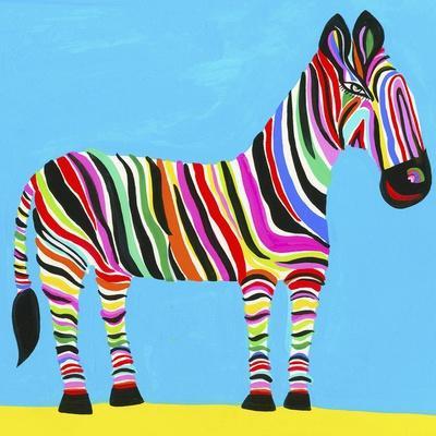 Colorful Zebra with Multicolored Stripes